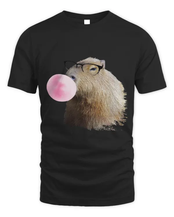 Capybara Pet Chewing Pink Bubble Gum with Glasses