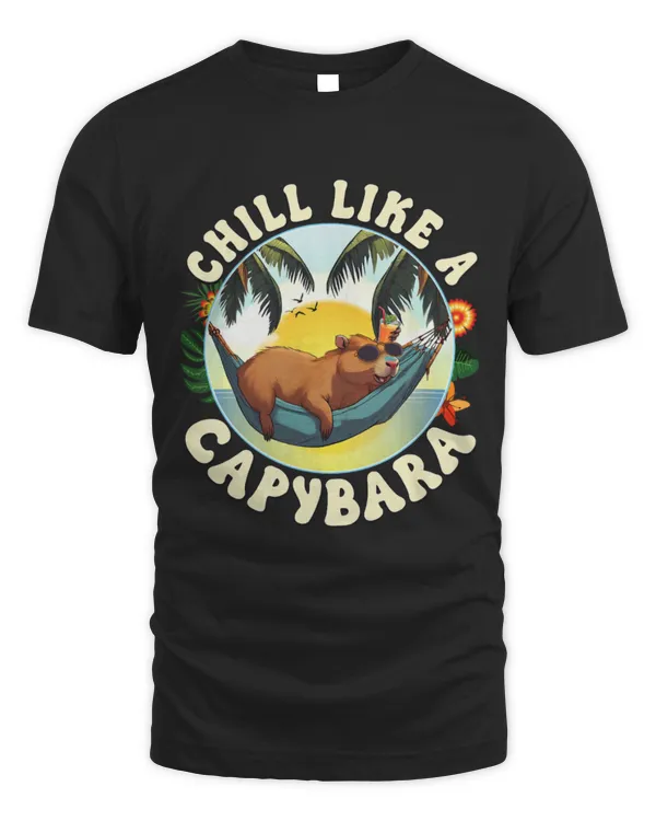 Capybara Pet Chill Like A Capybara Plush Pets Funny Summer Casual Womens