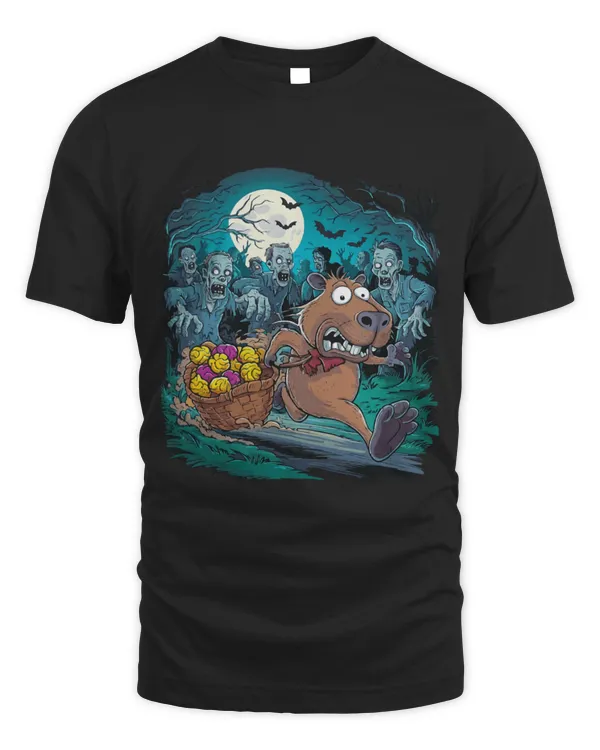 Capybara Pet Scared Capybara Fleeing Zombies Halloween