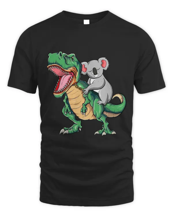 Koala Pet Bear Koala Riding Dinosaur T rex Funny cute koala Tyrannosaurus