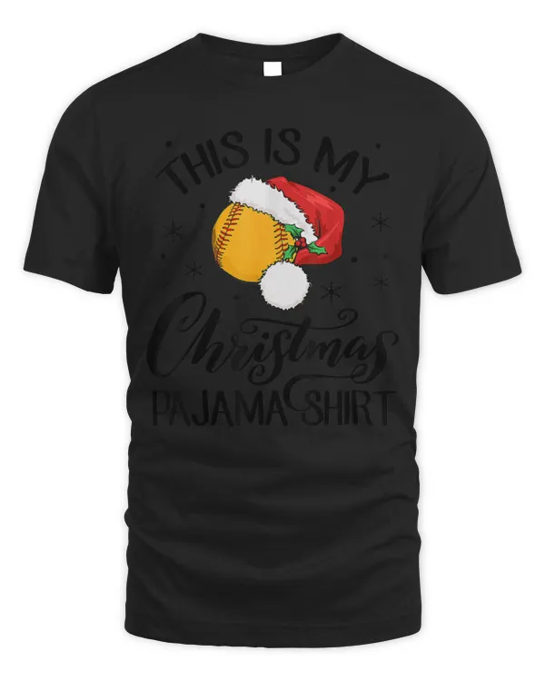 Softball This Is My Christmas Pajama Funny Xmas Softball Lover