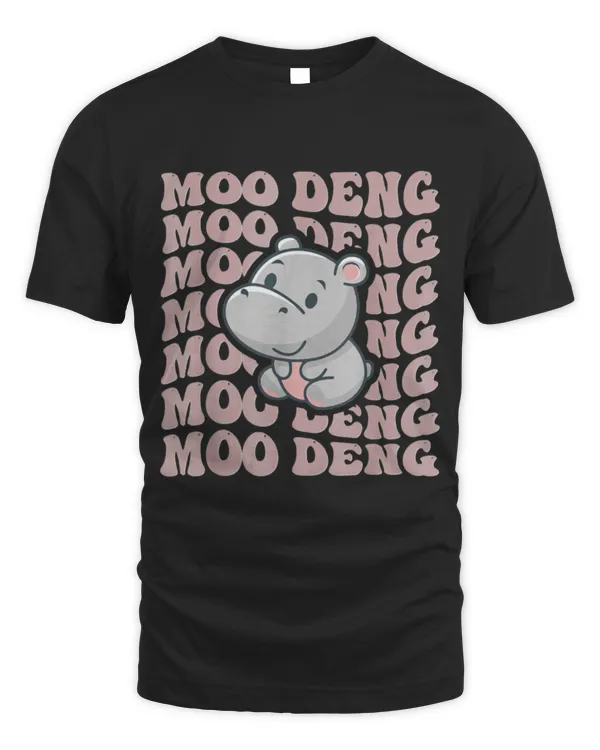 Hippo Pet Moo Deng Cute Pygmy Hippo Groovy Retro