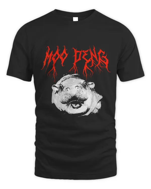 Hippo Pet Moo Deng Death Metal Cute Baby Hippo Pygmy Hippopotamus Band