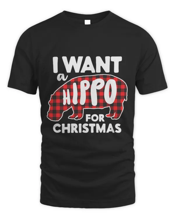 Hippo Pet I Want A Hippo For Christmas Funny Plaid Hippopotamus Pajama