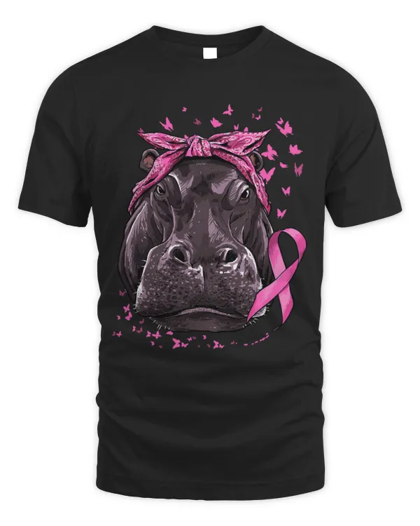 Hippo Pet Breast Cancer Awareness Hippopotamus Pink Ribbon Survivor