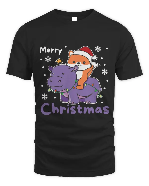 Hippo Pet Christmas Hippo Fox Merry Christmas Hippopotamus Fox 9