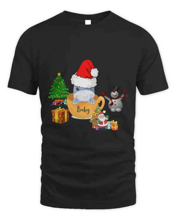 Hippo Pet Christmas Baby Animal Hippo If Animals Celbrated Christmas
