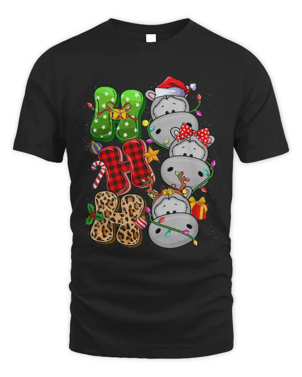 Hippo Pet Christmas Ho Ho Ho Hippopotamus Funny Christmas Xmas