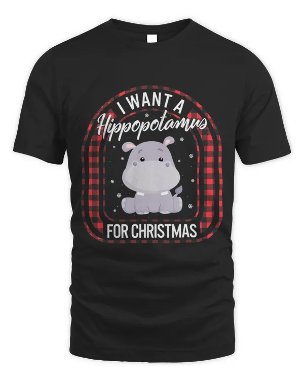 Hippo Pet Christmas I Want A Hippopotamus For Christmas Cute Hippo Tee