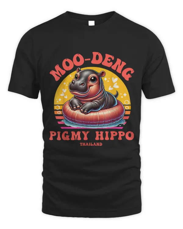 Hippo Pet MooDeng Baby Pygmy Hippo Resting in Rubber Ring Summer Fun