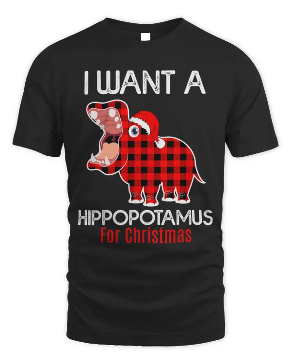 Hippo Pet I Want A Hippopotamus For Christmas Plaid Hippo Pajamas Xmas4