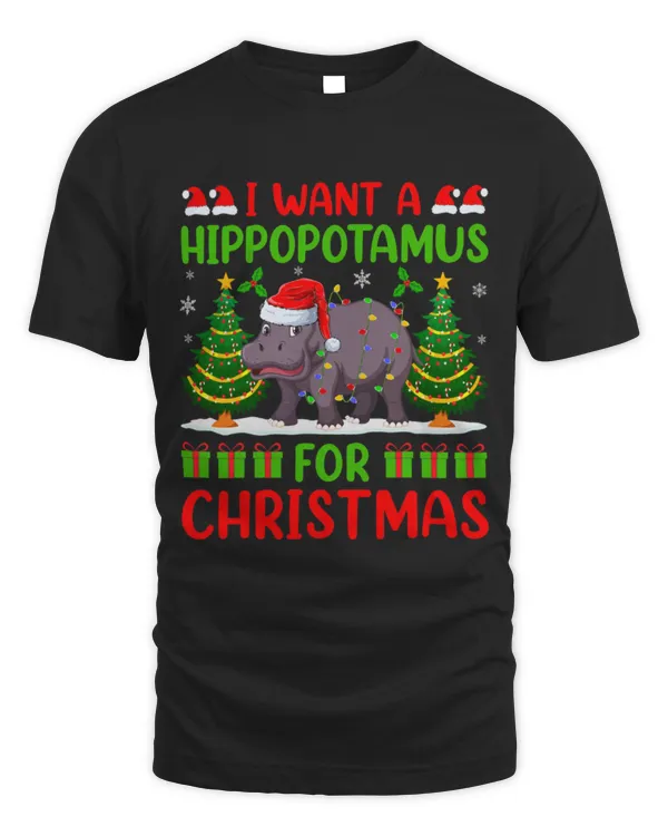 Hippo Pet I Want A Hippopotamus For Christmas Lighting Hippo Xmas