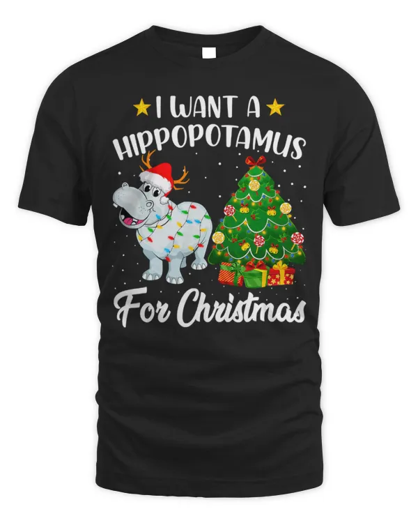 Hippo Pet I Want A Hippopotamus For Christmas Lights Hippo Xmas Pajama 72