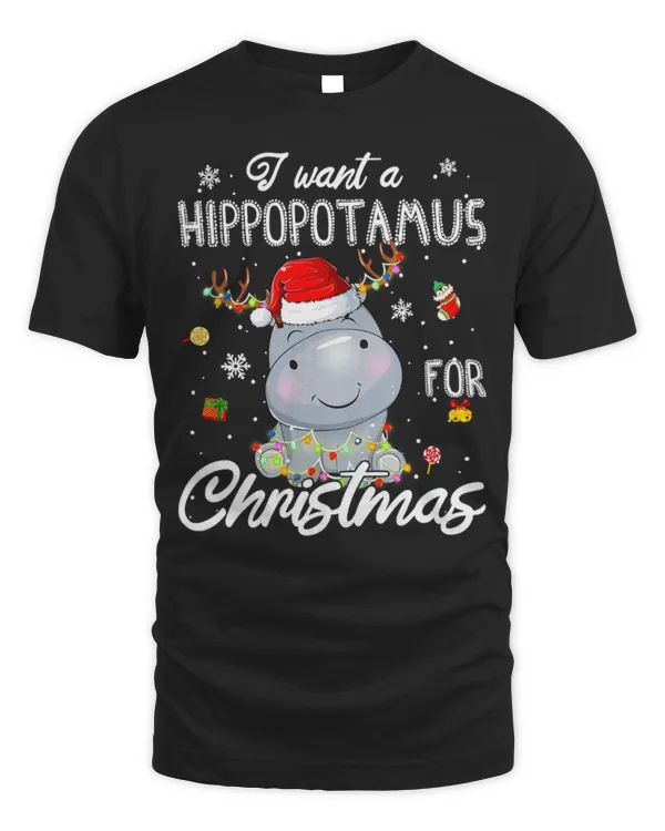 Hippo Pet I Want A Hippopotamus For Christmas Lights Hippo Xmas Pajama 81