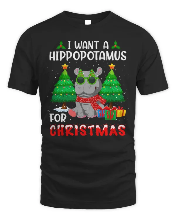 Hippo Pet I Want A Hippopotamus For Christmas Lights Hippo Xmas Pajama 150