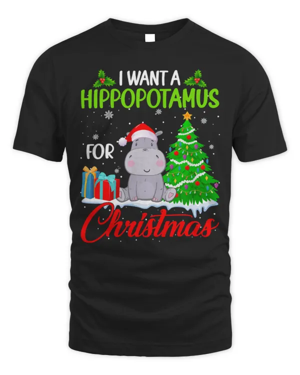 Hippo Pet I Want A Hippopotamus For Christmas Lights Hippo Xmas Pajama 148