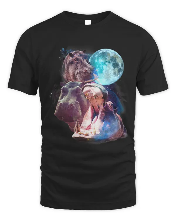 Hippo Pet Moon Hippo Funny Hippopotamus Graphic Animal Lover Humor