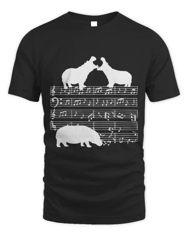Hippo Pet Music Notes with Hippo on Music Sheet Music Teacher
