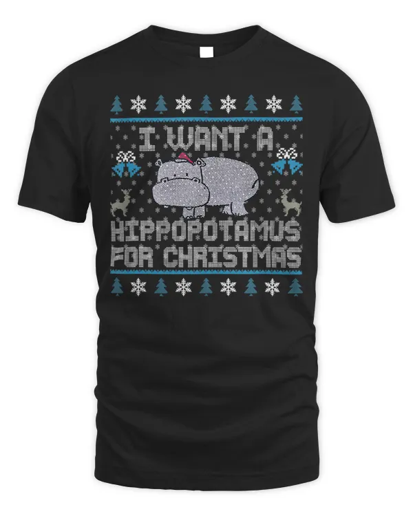 Hippo Pet I Want A Hippopotamus For Christmas Hippo Ugly Sweater Tank Top