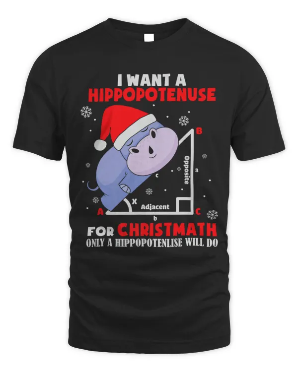 Hippo Pet I Want A Hippopotenuse For Christmas Math Teacher Pajamas