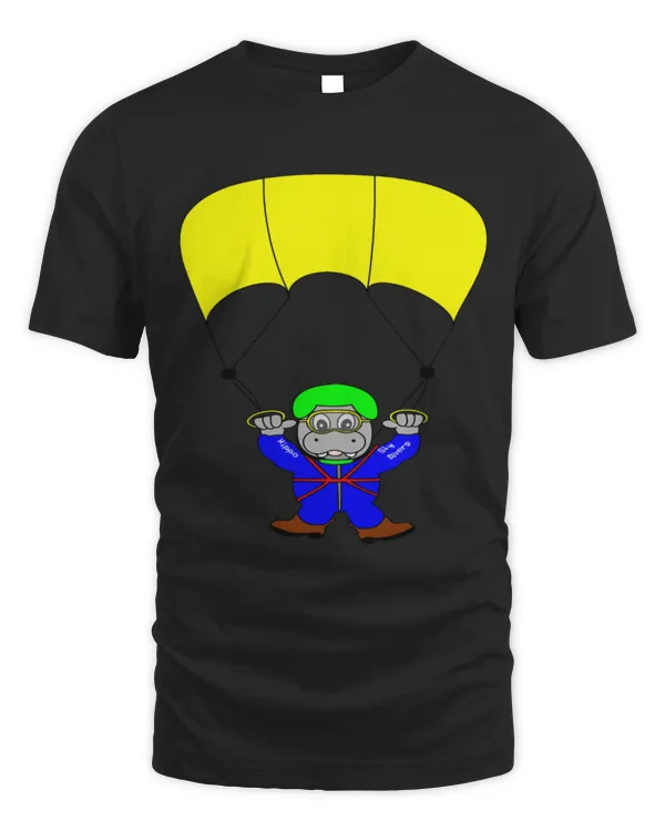 Hippo Pet Skydiving Hippo Paragliding Cartoon