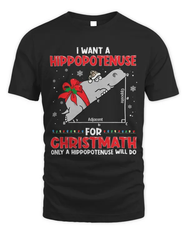 Hippo Pet I Want a Hippopotenuse For Christmath Math Teacher Christmas