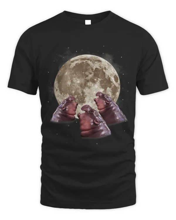 Hippo Pet Three Moo Deng Howling At The Moon Baby Hippo Hippopotamus