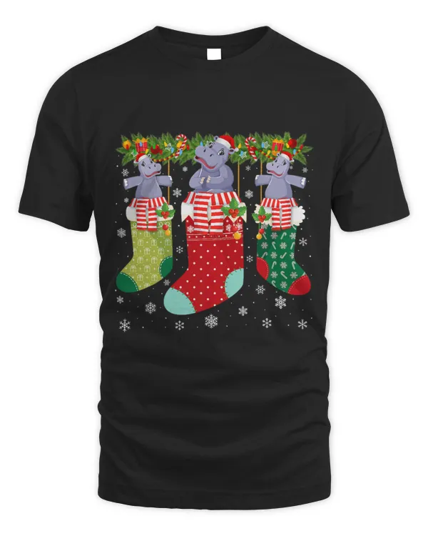 Hippo Pet Three Hippo in Socks Funny Ugly Christmas Sweater Party