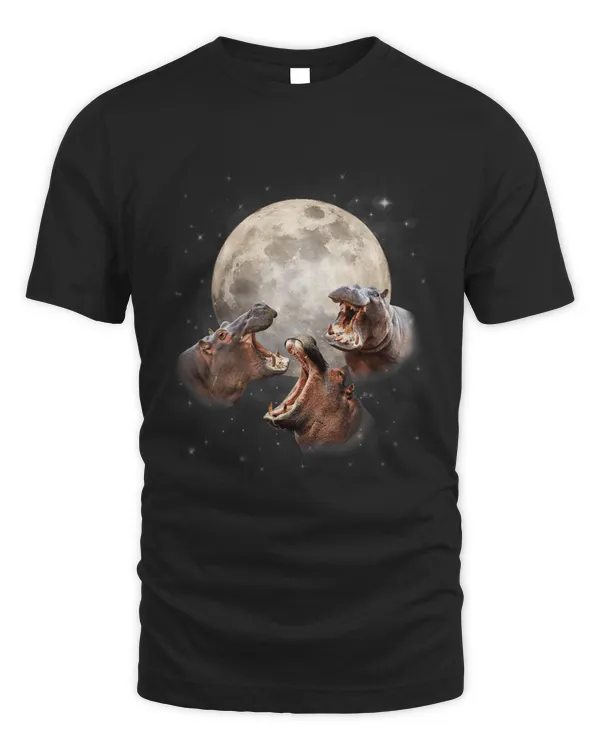 Hippo Pet Three Hippo Howling At Moon Funny Hippo Lovers Costume