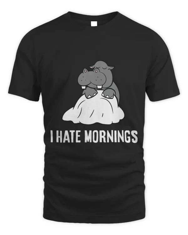 Hippo Pet Tired Funny Hippo I Hate Mornings