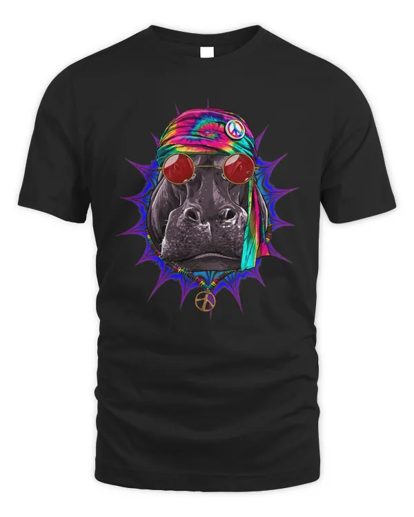 Hippo Pet Tie Dye Hippie Hippopotamus Hippiness Peace Love Hippo