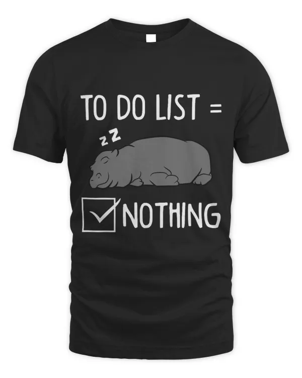 Hippo Pet To Do List Nothing Hippo Sleeping Tired Hippo