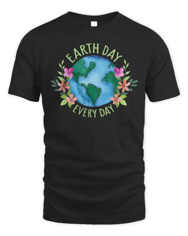 Love Earth Day Everyday Smile Face Hippie Planet Anniversary T-Shirt
