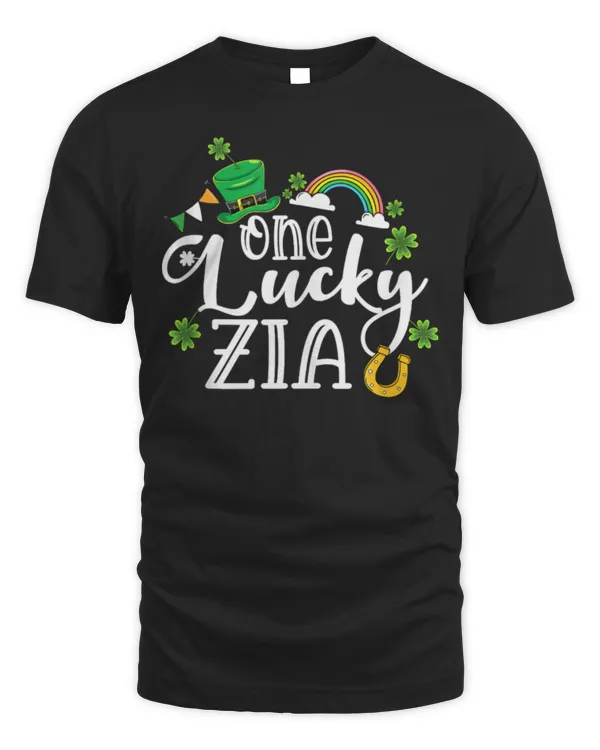 One Lucky Zia St Patrick's Day Irish Zia Leprechaun Tee
