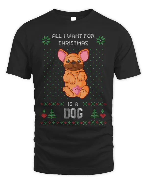 Ugly Christmas Sweater Bully French Bulldog Dog 23