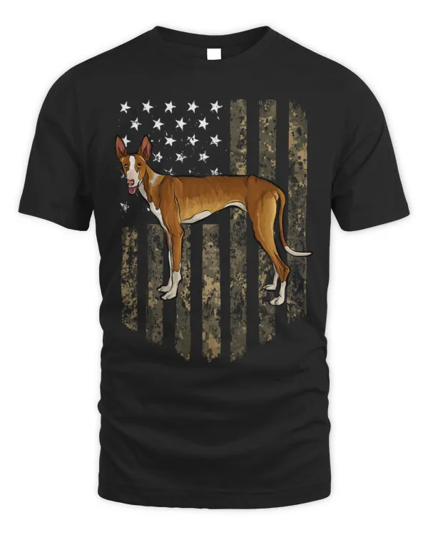 Camo American Flag Ibizan Hound 4th Of July USA 1
