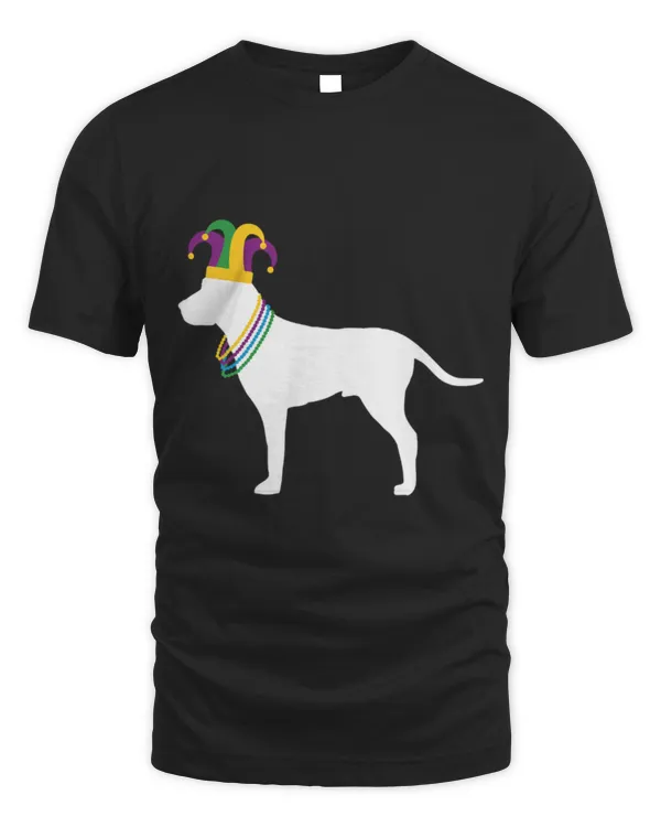 Funny English Pointer Mardi Gras Shirt Dog Beads Costume Tee