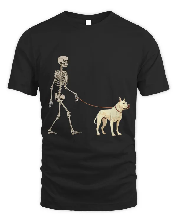 Funny Dogo Argentino Skeleton Dog Walking Halloween Dog