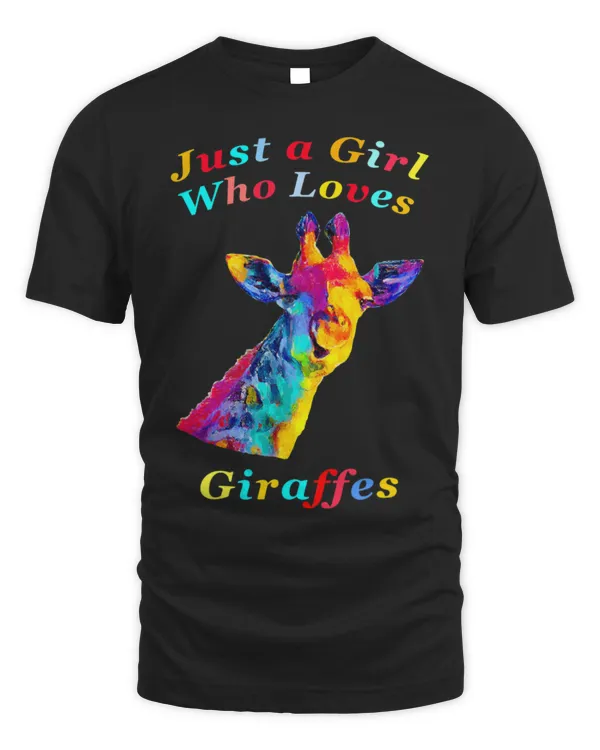 Giraffe Pet Just a Girl Who Loves Giraffes in Rainbow Colors Giraffes Fan