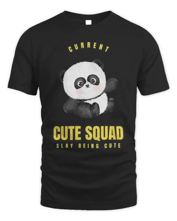 Panda Pet Current Cute Squad Slay Being Cute PANDA Black and White