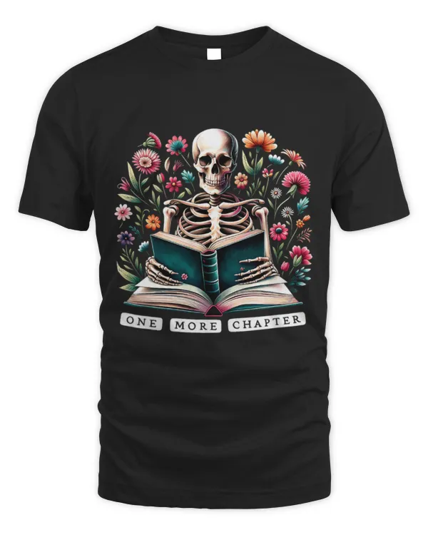 Hobbies Books Funny Skeleton Flower Garden One More Chapter Reading
