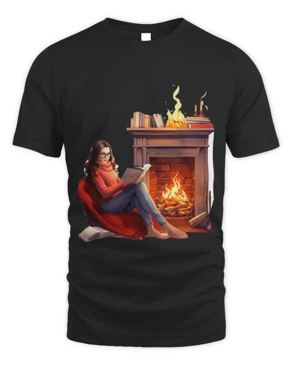 Hobbies Books In Fireplace Reader Bookworm Girls Women
