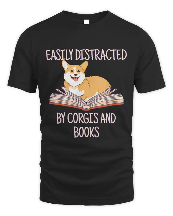 Funny Corgi Pet Dog Easily Distracted By Corgis And Books 1