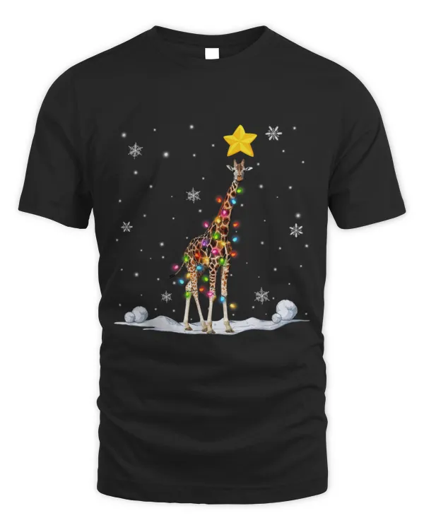 Cute Giraffe Funny Xmas Giraffe Animals Lover Christmas Tree Lights