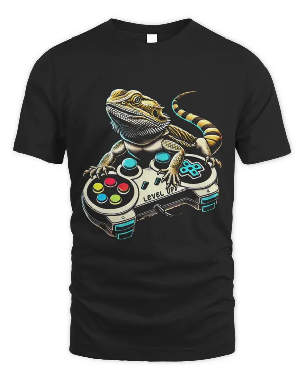 Cute Bearded Dragon Gamer Video Game Lizard Animals Lover