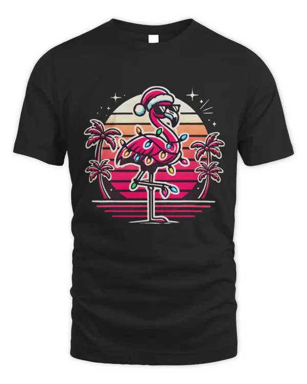 Cute Flamingo Funny Tropical Pink Flamingo Christmas in July Hawaii Summer 2