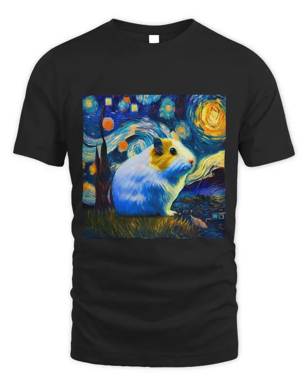 Cute Guinea Pig Starry Night Men Women Artistic
