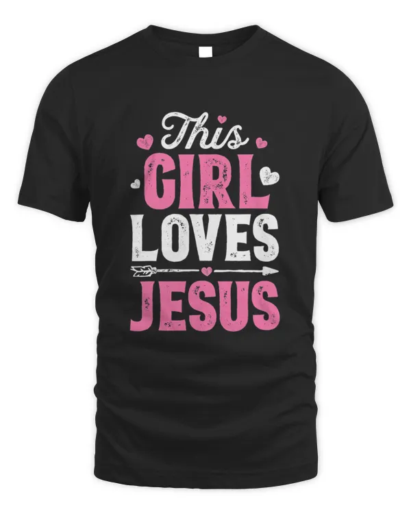 This Girl Loves Jesus Funny Christian Faith Religious T-Shirt