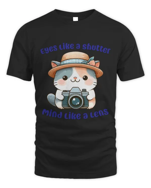 Cute Photographer Eyes Like a Shutter Mind Like a Lens funny cat photographer