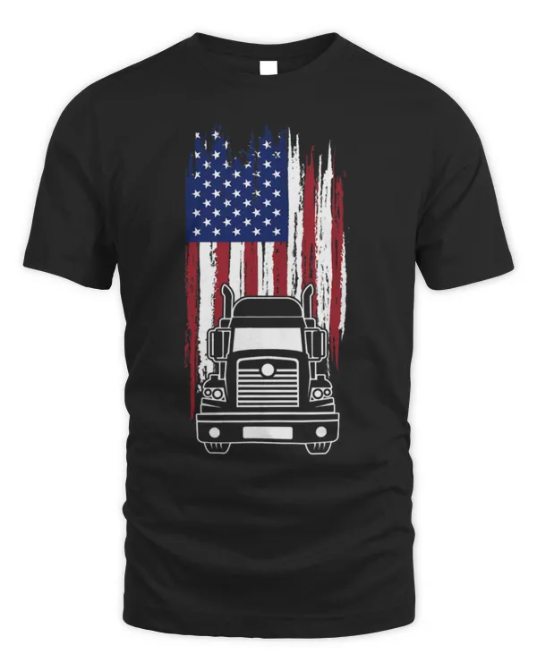 Cute Trucker American Trucker American Flag
